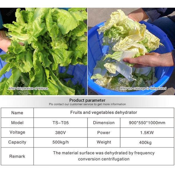 Onions Greens Lettuce Cao Xin Baby Cabbage Chinese Cabbage Cabbage Spin Dryer Industrial Commercial Food Dehydrator Dewatering Machine Centrifugal