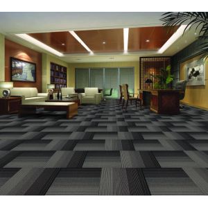 Commercial PVC Backed Carpet Tiles / PP Tufted Loop Pile Carpet Tiles For Office