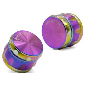 Drum Type Sharpstone Grinder , Ice Blue Zinc Alloy Cool Weed Grinders