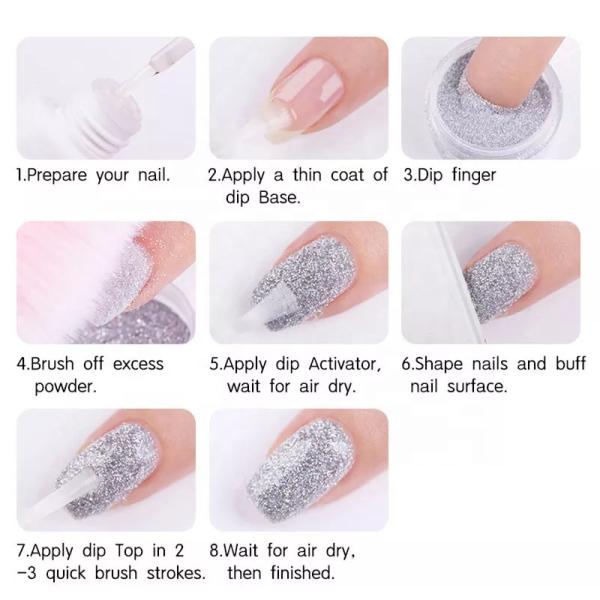 2023 Spring Dip Powder Top Coat 15 ml Private Label Quick Dry Odor Free Dip Powder Base Coat Dip Nail Liquids