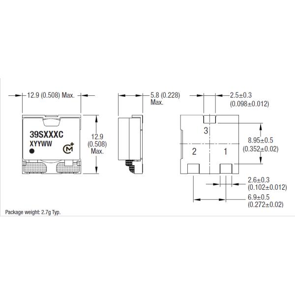 Flat coil wire wound chip inductor 0.68 ±30% uH 39S681C Standard Type