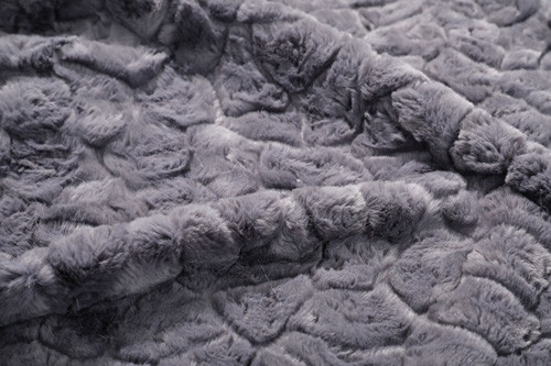 Buy Grey Solid Faux Fur Rabbit Pattern Fabric Polyester 150cm at wholesale prices