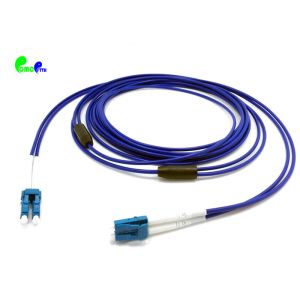 China Armored 3.0mm 9 / 125μm Fiber Optic Patch Cable LC UPC Unitube Duplex Soft Helical Stainless Steel Tube PVC Blue jacket on sale