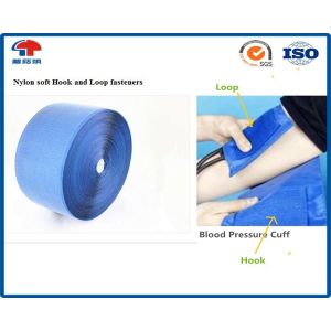 100mm Nylon Hook Loop Fastener , Blue Soft heavy duty hook and loop