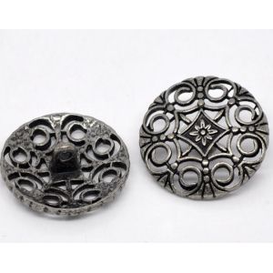 Ancient bronze&Ancient Silver Metal Jeans Shirt Button Retro Engraved Patterns