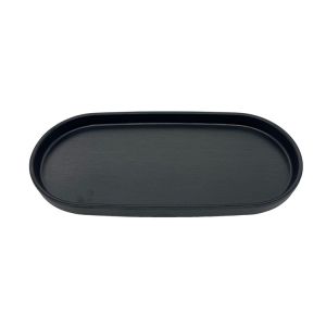 10'' Oval Melamine Salad Plate Matte Black Anti Scratch BSCI