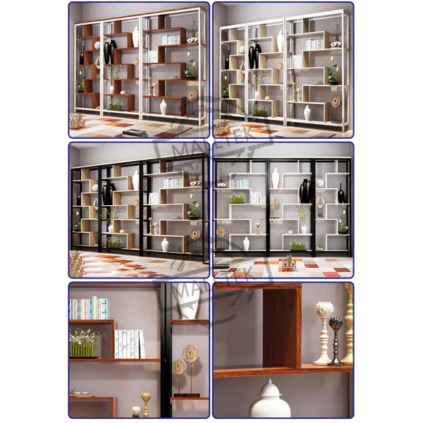 Industrial Wooden Retail Display Shelves Wood Frame Modern Design For Book Display