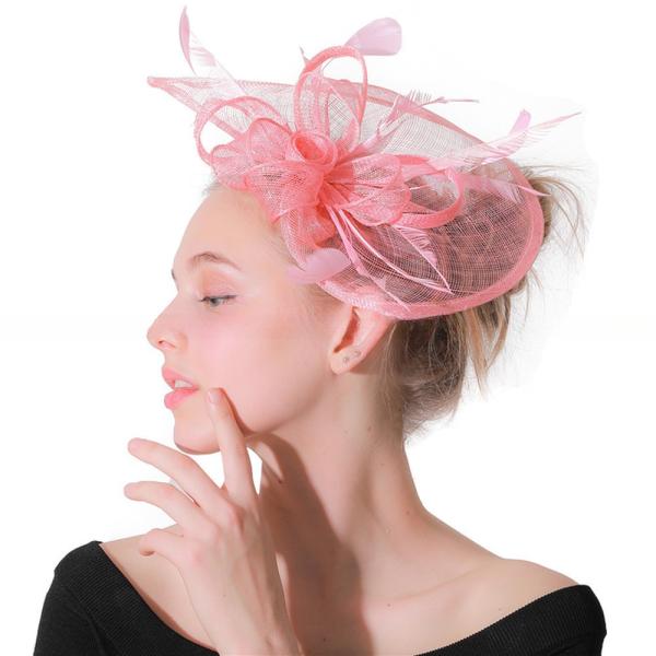 30cm Church Party Decoration Sinamay Fascinator , Peacock Feather Fascinator