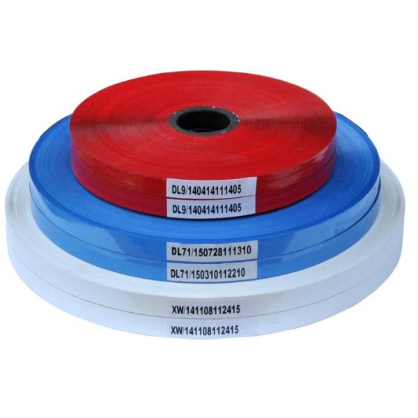 Factory Supply Meter hot stamping machine white black ribbon specification width 10mm 8mm PE pipe ribbon