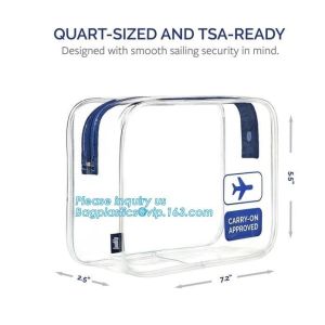 Waterproof customized folding pvc bag clear cosmetic bag with zipper, custom