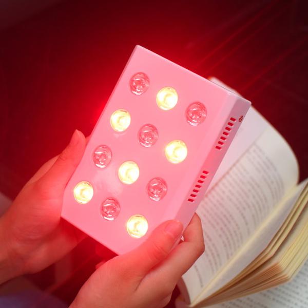 Professional grade portable red light therapy panel showing front design and LED array
