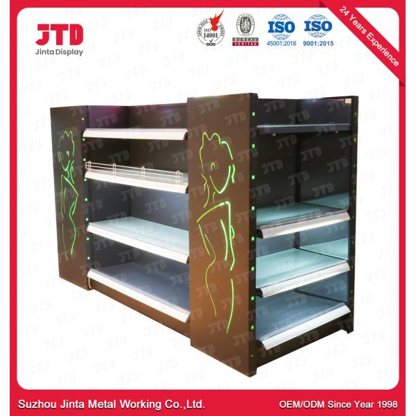 Buy 4 Layers Glasses Shelf Supermarket Make Up Shelving 1600mm Heavy Duty at wholesale prices