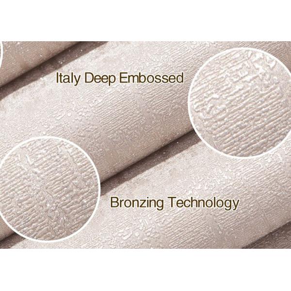 Modern Embossed Silver Pink Waterproof Vinyl Wall Covering For Home Decorating