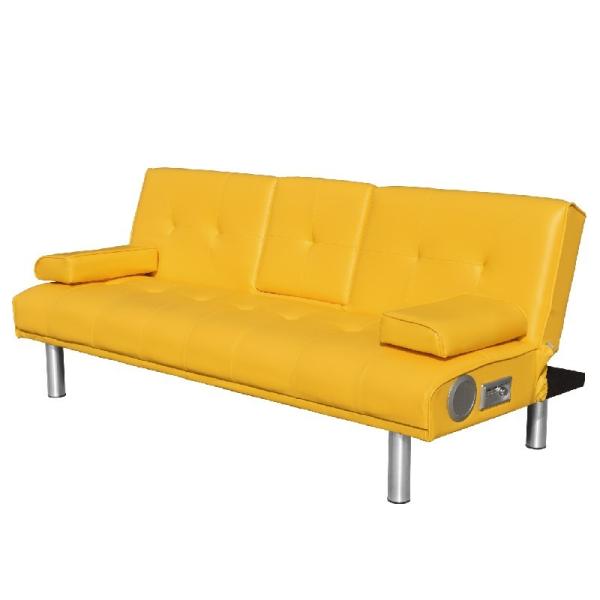 Yellow Foldable Sofa Bed European Style Living Room