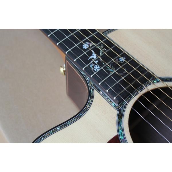 Ebony finggerboard 41-inch cutaway 916 natural wood color left handed acoustic guitar, Spruce,fishman pickup EQ