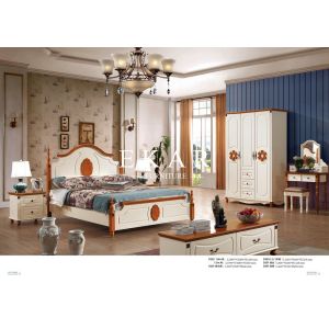 Countryside Style King Size Double Wooden Bed