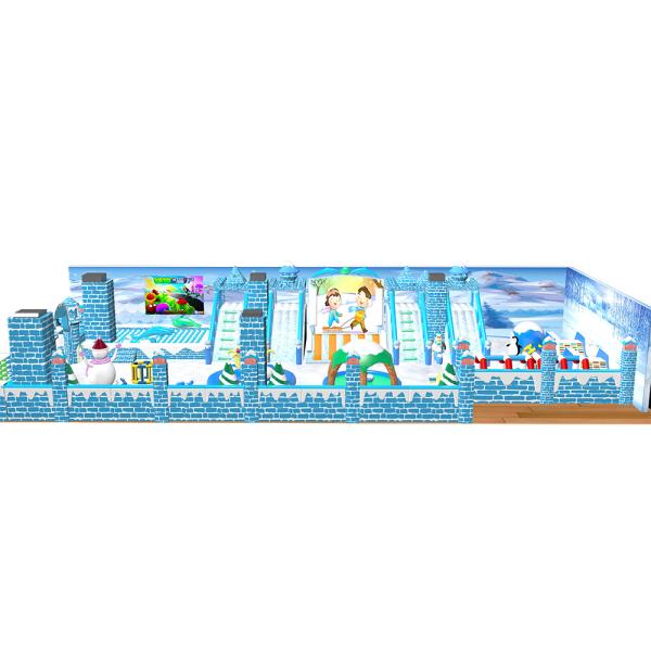 Buy Large Winter Theme Inflatable Jumping Blow Up Castle White & Blue at wholesale prices