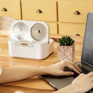 3 Speed 10W 5V 2000mAh Water Spray Table Fan Rechargeable