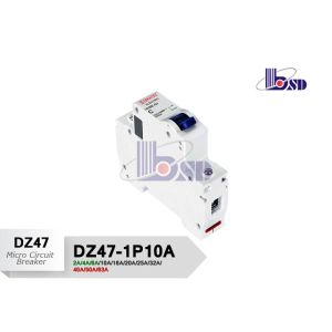 Shockproof Plastic 10 Amp Single Pole Circuit Breaker Short Circuit Protection