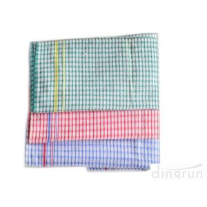 Personalized Plaid Woven Kitchen Tea Towels With Terry Loop Different Color