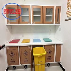 Three Section Slider Hospital Medical Cabinet Malaysia Stainless Steel Handles