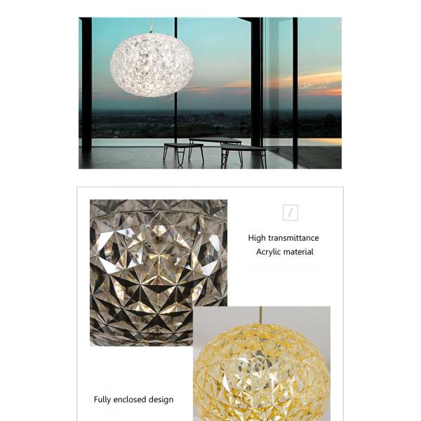 Post Modern Living room Acrylic Oval Ball Chandelier Bedroom Planet Suspension Lamp(WH-MI-385)