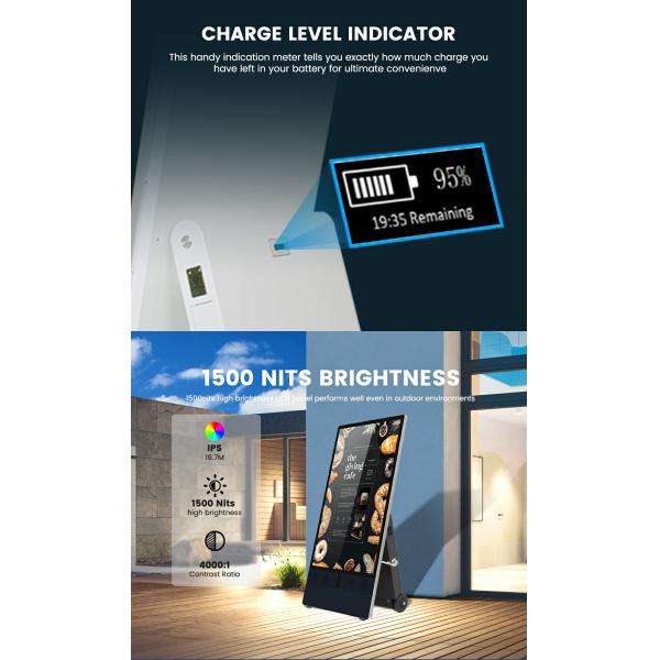 43 inch Outdoor Digital Signage Portable and Battery Powered for Effective Advertising Solutions
