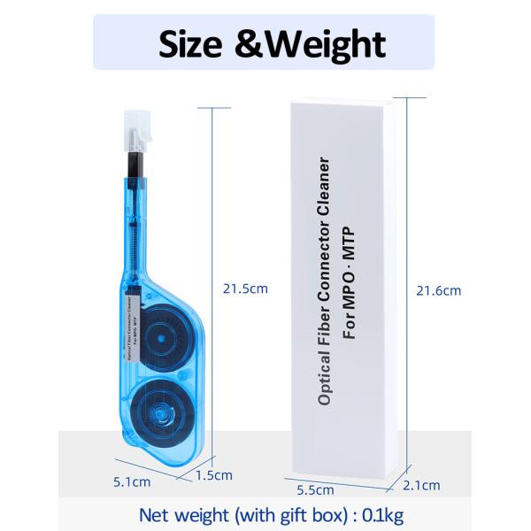 12 Fiber Tool Kits MPO MTP Cleaner One Click Optical Fiber Connector Cleaner 600 Times