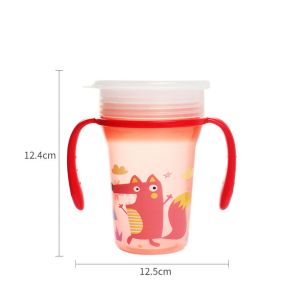 300ml PP Baby Weighted Straw Cup 360 Degree Angle