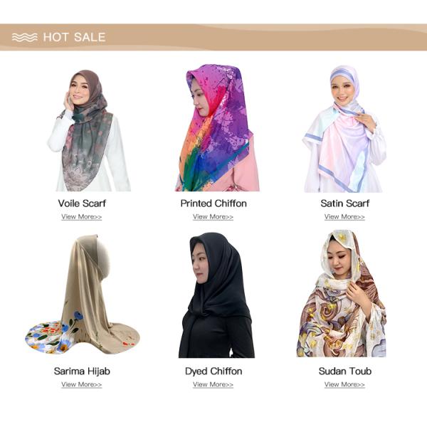Wholesale Large Pearl Chiffon Long Women Abaya Printed Shawl Scarf Chiffon Hijab