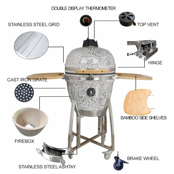 KIMSTONE 2023 New Arrival Customized XL 21 Inch BBQ Charcoal Grill Ceramic Kamado Grill Smoker