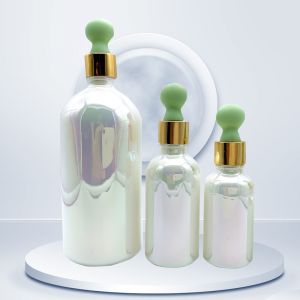 Transparent Electroplating Serum Bottle With Dropper BPA Free