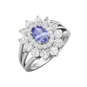 Quality Tanzanite &amp; White Lab-Created Sapphire Boxed Set Sterling Silver for sale