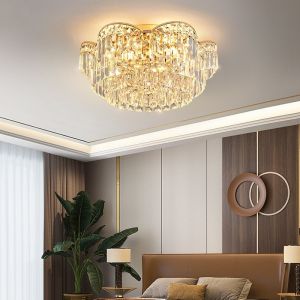 JYLIGHTING Modern LED Ceiling Light 3500K Warm White Crystal Design
