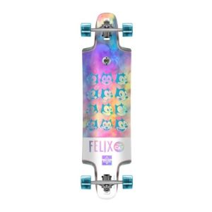 Dusters California Skateboards Felix Chrome Holographic Longboard Complete