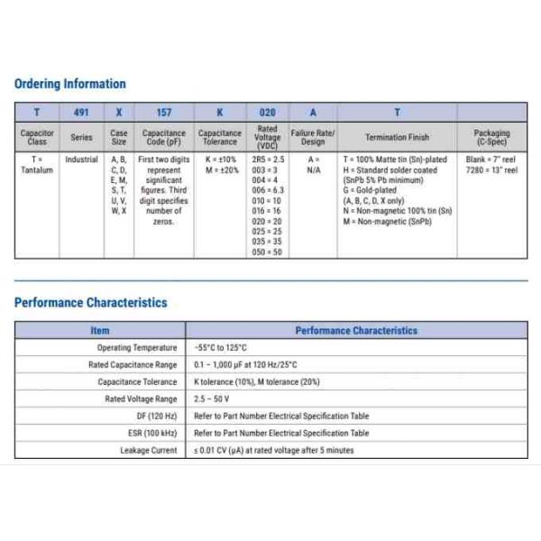 220uF 4V Tantalum Electrolytic Capacitor T491V227K004AT
