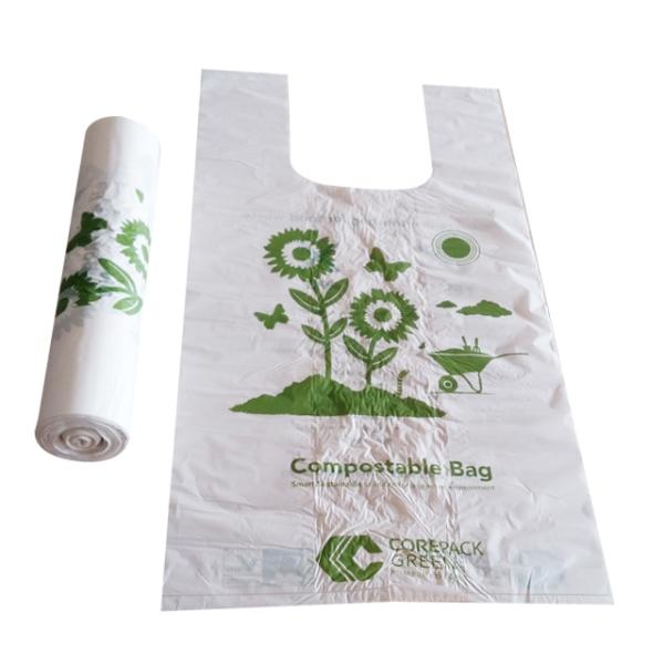 drawstring 100% eco friendly direct manufacturing factory compostable garbage bags on roll, Sealing & Handle and Customi
