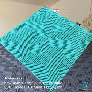 UV Resistant Polypropylene Garage Floor Tiles Black Industrial Interlocking