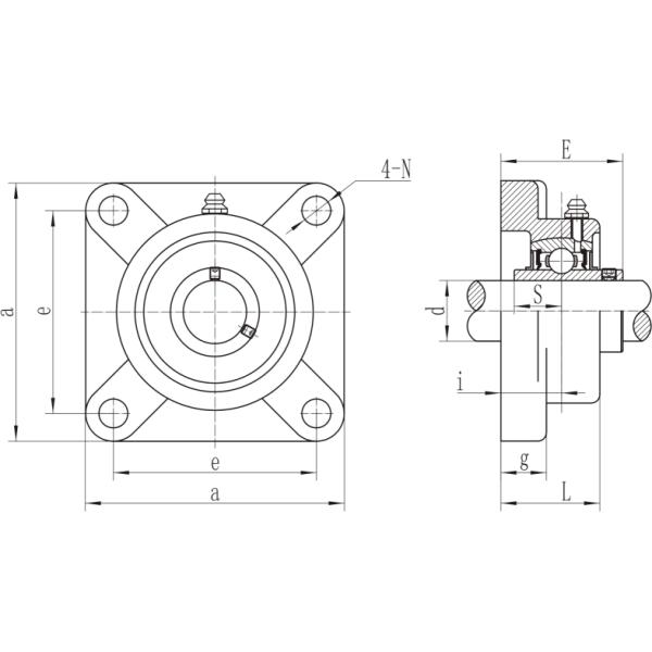 Flange Mounted Stainless Steel Pillow Block Relubricatable 4 Holes Bearing Housing SUCFX05