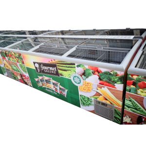 Full Baskets Dividers Cooler Fridge With Sliding Glass Doors