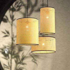 China Rattan chandelier restaurant modern minimalist creative living room bedroom balcony Japanese-style lamps(WH-WP-91) on sale