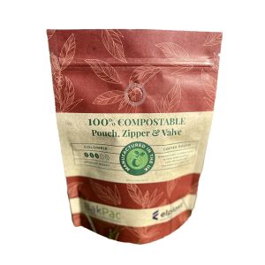 China Biodegradable Food Packaging Pouch With Zipper Brown Craft Paper Laminated on sale