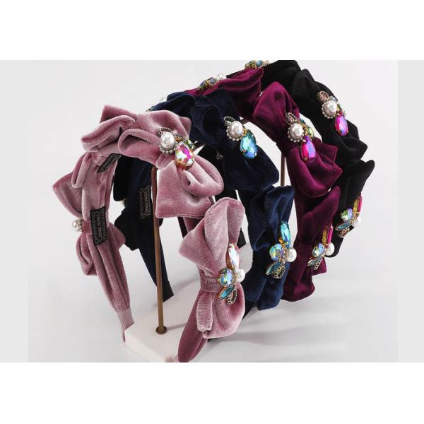 Fashion personality bow flannelette headbands elegant exquisite flash drill