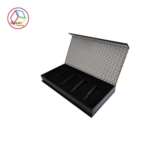 Buy Rectangle Black Printed Cardboard Makeup Box With EVA Insert at wholesale prices