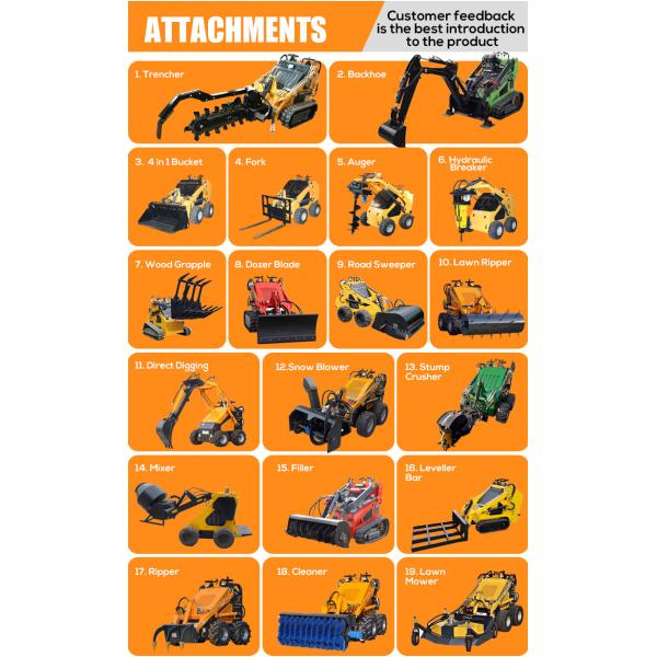 High Quality New Small Multifunction Mini Skid Steer Loader diesel Mini Wheel Skid Steer Loaders