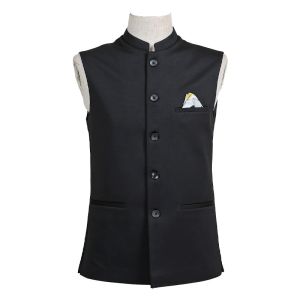 Custom Business Casual Suit Jacket Cotton Silk Solid Waistcoat