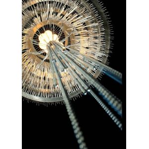 Handmade waterfall led chandelier aluminum chain tassel Black ceiling lamp