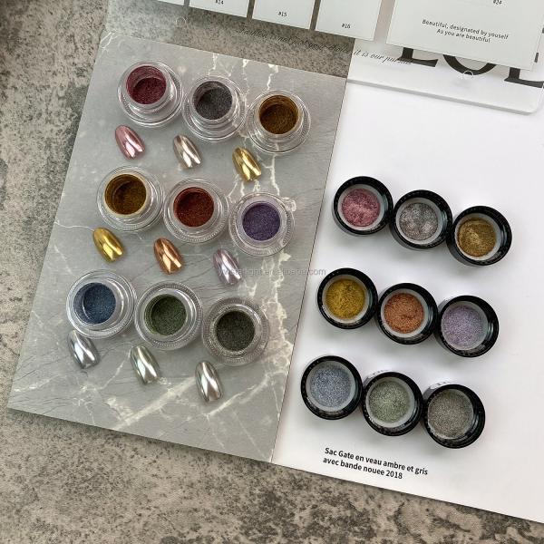 Nail powder Super bright metal magic mirror powder for nail enhancement retro golden nail art decoration