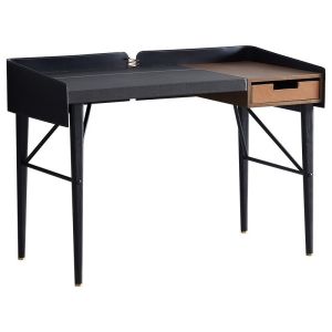 Saddle Leather Minimalist Design Modern Writing Desk Hotel Bedroom Study Table