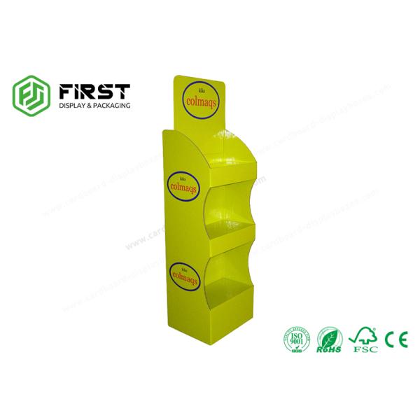 Advertising 4 Shelf Corrugated Retail Cardboard Floor Displays With Color Printing